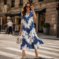 👗 Rochie casual pentru femei, cu decolteu în V și imprimeu