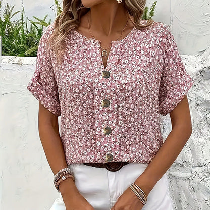 👕 Cămașă elegantă cu imprimeu floral pentru femei