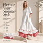 👗 Rochie maxi de vară pentru femei, cu volane în cascadă