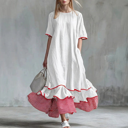 👗 Rochie maxi de vară pentru femei, cu volane în cascadă