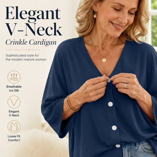 👕 Cardigan casual cu guler în V și nasturi pentru femei