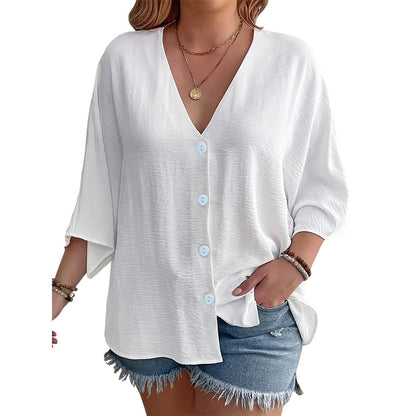 👕 Cardigan casual cu guler în V și nasturi pentru femei