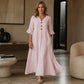 👗 Rochie Maxi pentru femei cu decolteu în V și mâneci cu volane