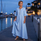 👗 Rochie Maxi pentru femei cu decolteu în V și mâneci cu volane