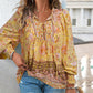 👕 Bluză pentru femei, tip fashion, cu imprimeu, decolteu în V, mâneci lungi
