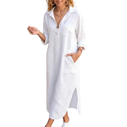 👗 Rochii cămașă maxi lejere, largi, pentru femei