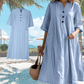 👗 Rochia midi tip A, oversized pentru femei, cu buzunare
