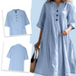 👗 Rochia midi tip A, oversized pentru femei, cu buzunare