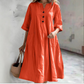 👗 Rochia midi tip A, oversized pentru femei, cu buzunare
