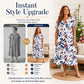 👗 Rochia de dama casual cu imprimeu floral si decolteu in V