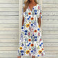 👗 Rochia de dama casual cu imprimeu floral si decolteu in V