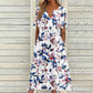 👗 Rochia de dama casual cu imprimeu floral si decolteu in V
