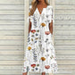 👗 Rochia de dama casual cu imprimeu floral si decolteu in V