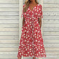 👗 Rochia de dama casual cu imprimeu floral si decolteu in V