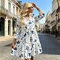 👗 Rochie pentru femei cu imprimeu floral, decolteu în V și croială în etaje