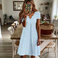 👗 👗Alegerea de Top - Rochie cu Decolteu în V și Broderii cu Margini Scallop – Ușoară și Romantică pentru Petreceri în Grădină sau Brunch 🌿