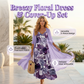 Women's Flowy Printed Dress with Cover-Up Set