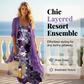 Women's Flowy Printed Dress with Cover-Up Set