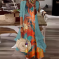 Women's Flowy Printed Dress with Cover-Up Set