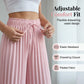 👕 Pantaloni cu talie elastică și șnur, cu picior larg și pliuri