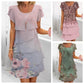 👗 Rochie tip tort cu imprimeu floral, decolteu rotund, pentru femei, vara