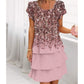 👗 Rochie tip tort cu imprimeu floral, decolteu rotund, pentru femei, vara