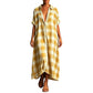 Women's Plaid Button-Down Maxi Shirt Dress