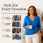 Women's Scalloped V-Neck Knit Sweater