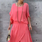 👖 Set din 2 Piese Chiffon cu Top Lejer și Pantaloni Evazați cu Croială Laterală