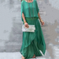 👖 Set din 2 Piese Chiffon cu Top Lejer și Pantaloni Evazați cu Croială Laterală