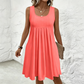 👗 Rochii de vară casual pentru femei, fără mâneci, cu pliuri, tip cămașă