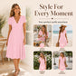 Women's Scalloped V-Neck Eyelet Dress
