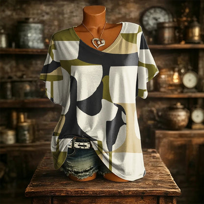 👕 Tricou pentru femei cu imprimeu răcoritor cu gheață, cu decolteu în V