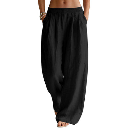👖 Pantaloni pentru femei cu talie elastică și picior larg