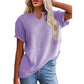 Women's Casual V-neck Patchwork Short-Sleeved Shirt