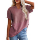 Women's Casual V-neck Patchwork Short-Sleeved Shirt