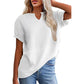 Women's Casual V-neck Patchwork Short-Sleeved Shirt