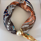 🧣 Colier magnetic cu mărgele, fără noduri, eșarfă moale