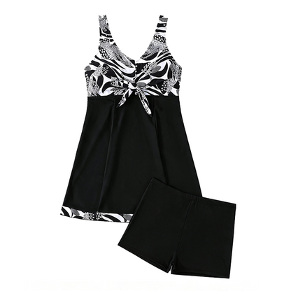 Women's Elegant Floral Printed Swimdress with Shorts