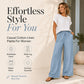 Women's Casual Drawstring Wide-Leg Pants