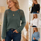 Women's Casual Ribbed Knit Long Sleeve Top