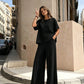 Women's Loose-Fit Top & Wide-Leg Pants Set