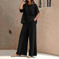 Women's Loose-Fit Top & Wide-Leg Pants Set
