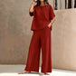 Women's Loose-Fit Top & Wide-Leg Pants Set