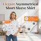 Women's Asymmetrical Button-Up Short Sleeve Shirt