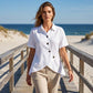Women's Asymmetrical Button-Up Short Sleeve Shirt