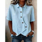 Women's Asymmetrical Button-Up Short Sleeve Shirt