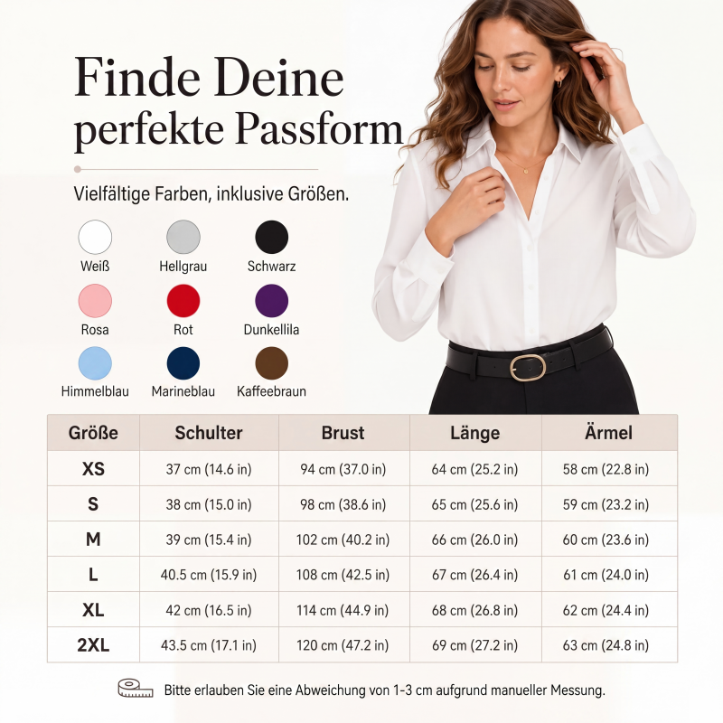 👕 Vielseitiges, seidenweiches Satin-Langarmhemd für Damen