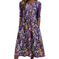 👗🌺Rochie midi cu imprimeu floral, mâneci 3/4, cu buzunare, pentru femei