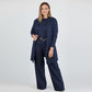 Set elegant din trei piese, compus din un cardigan lung, un top și pantaloni 💞